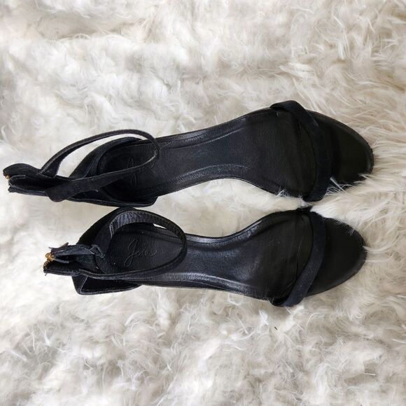 Joie Abbot black suede sandal heels zip back - Picture 5 of 9